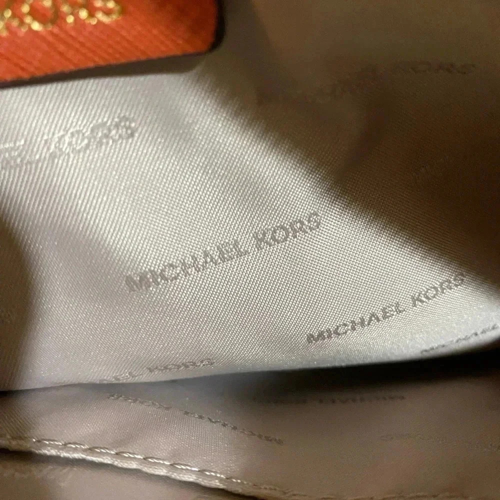Michael kors orange saffiano leather crossbody handbag - Picture 11 of 15